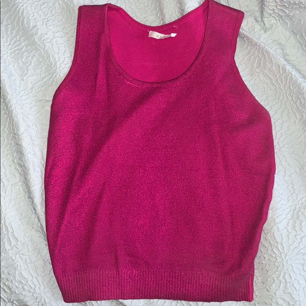 Metallic Barbie Pink Cropped Top